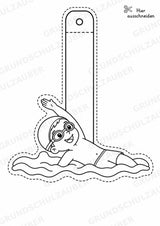 Schwimmen – Fensterdeko – Basteln – Ausmalbild – Ausschneiden – 15 Vorlagen – Materialseite 8