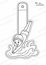 Schwimmen – Fensterdeko – Basteln – Ausmalbild – Ausschneiden – 15 Vorlagen – Materialseite 10