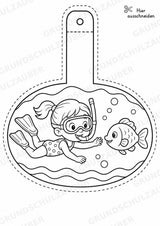 Schwimmen – Fensterdeko – Basteln – Ausmalbild – Ausschneiden – 15 Vorlagen – Materialseite 11