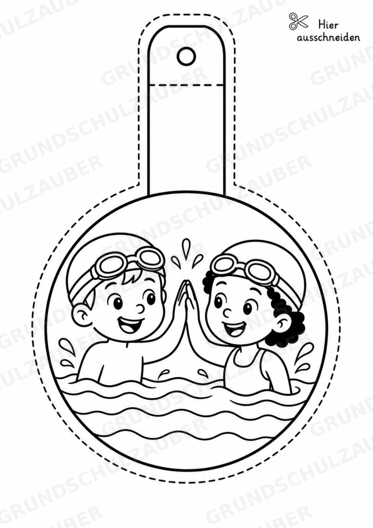 Schwimmen – Fensterdeko – Basteln – Ausmalbild – Ausschneiden – 15 Vorlagen – Materialseite 12