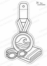 Schwimmen – Fensterdeko – Basteln – Ausmalbild – Ausschneiden – 15 Vorlagen – Materialseite 15