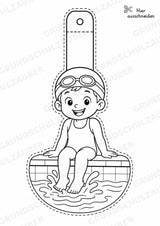 Schwimmen – Fensterdeko – Basteln – Ausmalbild – Ausschneiden – 15 Vorlagen – Materialseite 16