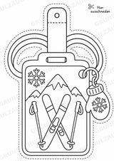 Skifahren – Fensterdeko – Basteln – Ausmalbild – Ausschneiden – 15 Vorlagen – Materialseite 6