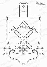 Skifahren – Fensterdeko – Basteln – Ausmalbild – Ausschneiden – 15 Vorlagen – Materialseite 8