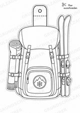 Skifahren – Fensterdeko – Basteln – Ausmalbild – Ausschneiden – 15 Vorlagen – Materialseite 12