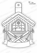 Skifahren – Fensterdeko – Basteln – Ausmalbild – Ausschneiden – 15 Vorlagen – Materialseite 14