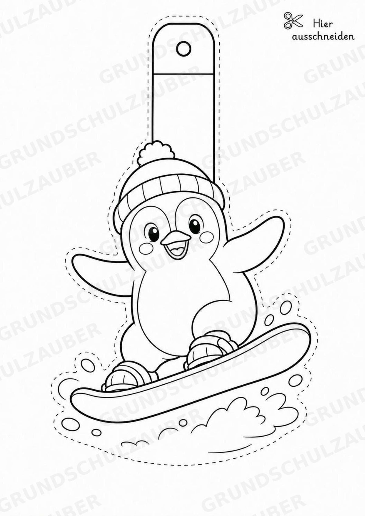Snowboard – Fensterdeko – Basteln – Ausmalbild – Ausschneiden – 15 Vorlagen – Materialseite 5