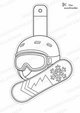 Snowboard – Fensterdeko – Basteln – Ausmalbild – Ausschneiden – 15 Vorlagen – Materialseite 6