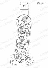 Snowboard – Fensterdeko – Basteln – Ausmalbild – Ausschneiden – 15 Vorlagen – Materialseite 12