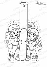 Snowboard – Fensterdeko – Basteln – Ausmalbild – Ausschneiden – 15 Vorlagen – Materialseite 16