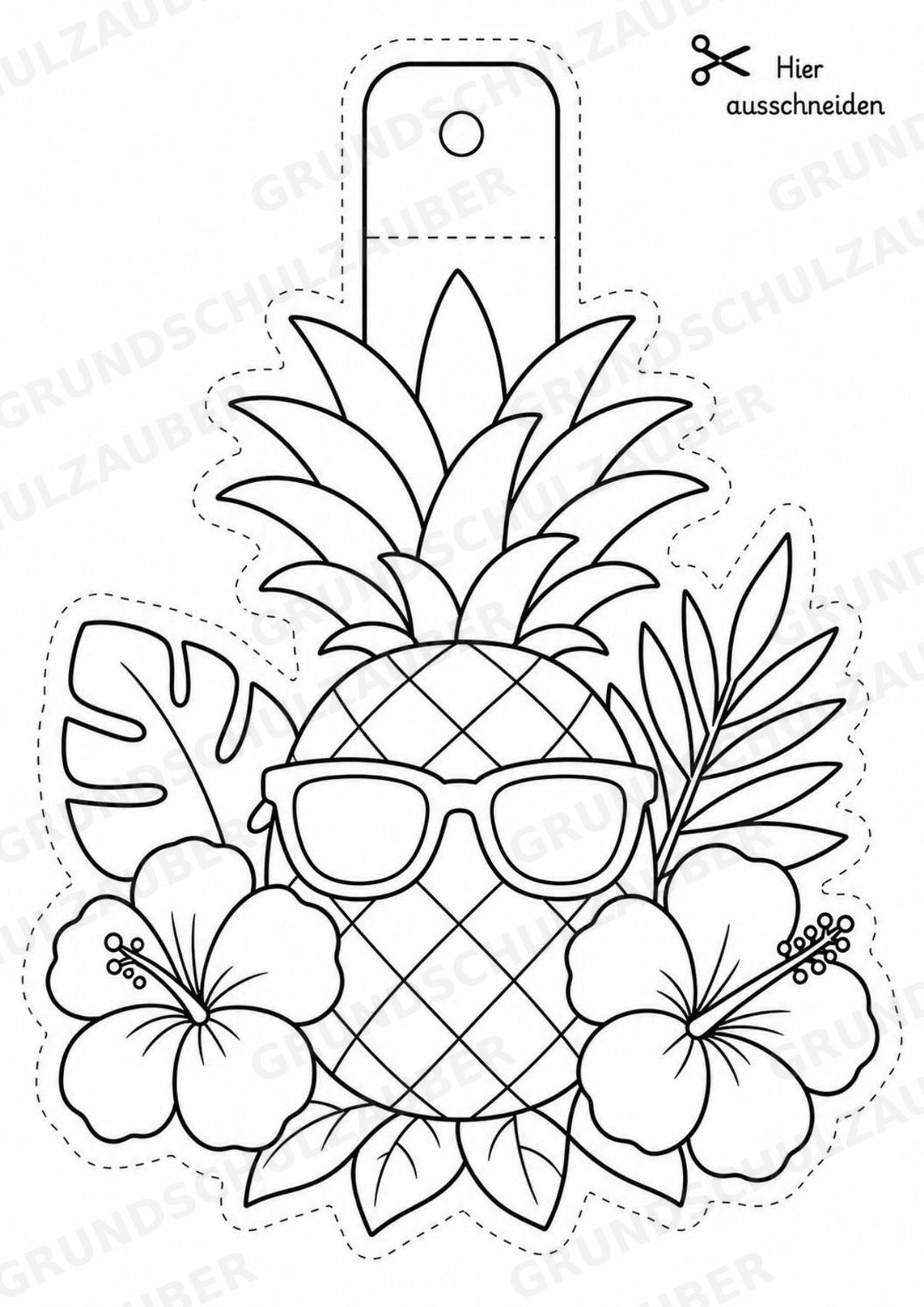 Sommer – Fensterdeko – Basteln – Ausmalbild – Ausschneiden – 15 Vorlagen – Materialseite 11