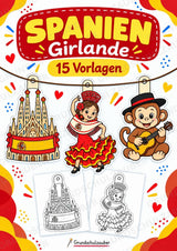 Spanien – Fensterdeko – Basteln – Ausmalbild – Ausschneiden – 15 Vorlagen – Cover