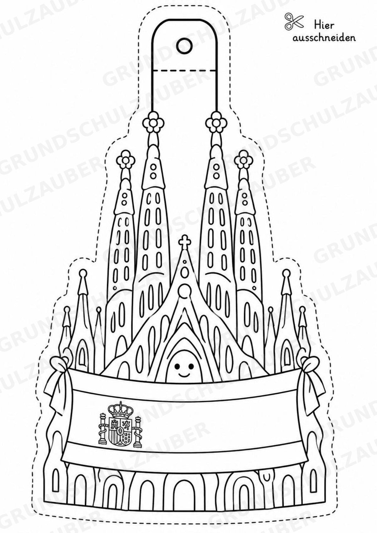 Spanien – Fensterdeko – Basteln – Ausmalbild – Ausschneiden – 15 Vorlagen – Materialseite 2