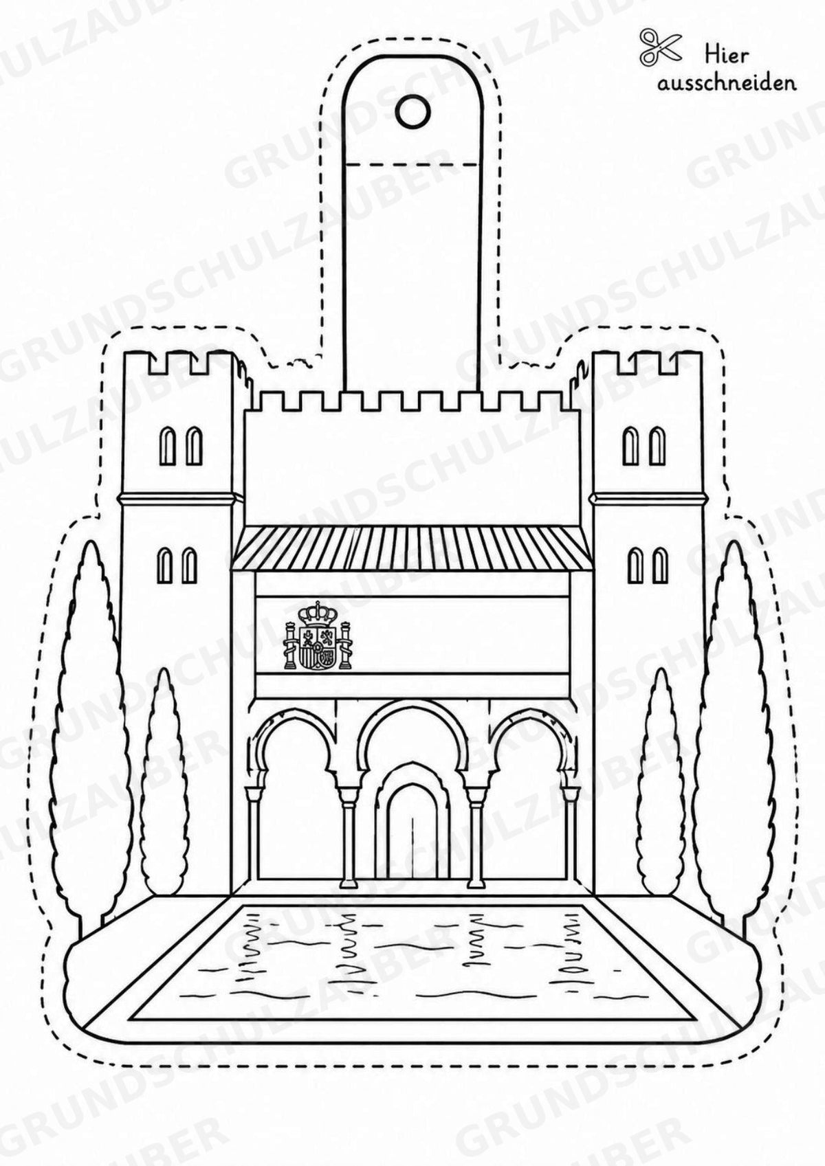 Spanien – Fensterdeko – Basteln – Ausmalbild – Ausschneiden – 15 Vorlagen – Materialseite 9
