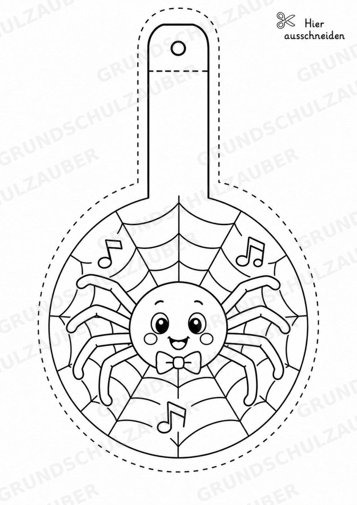 Spinnen – Fensterdeko – Basteln – Ausmalbild – Ausschneiden – 15 Vorlagen – Materialseite 5
