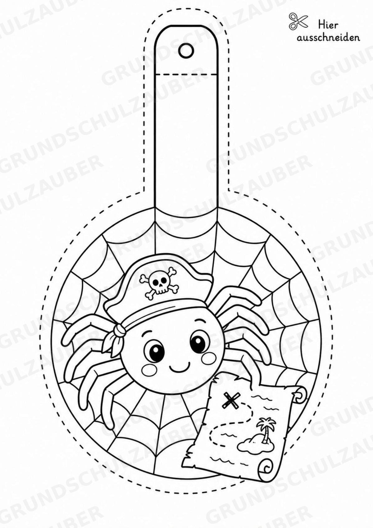 Spinnen – Fensterdeko – Basteln – Ausmalbild – Ausschneiden – 15 Vorlagen – Materialseite 10