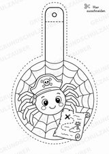 Spinnen – Fensterdeko – Basteln – Ausmalbild – Ausschneiden – 15 Vorlagen – Materialseite 10