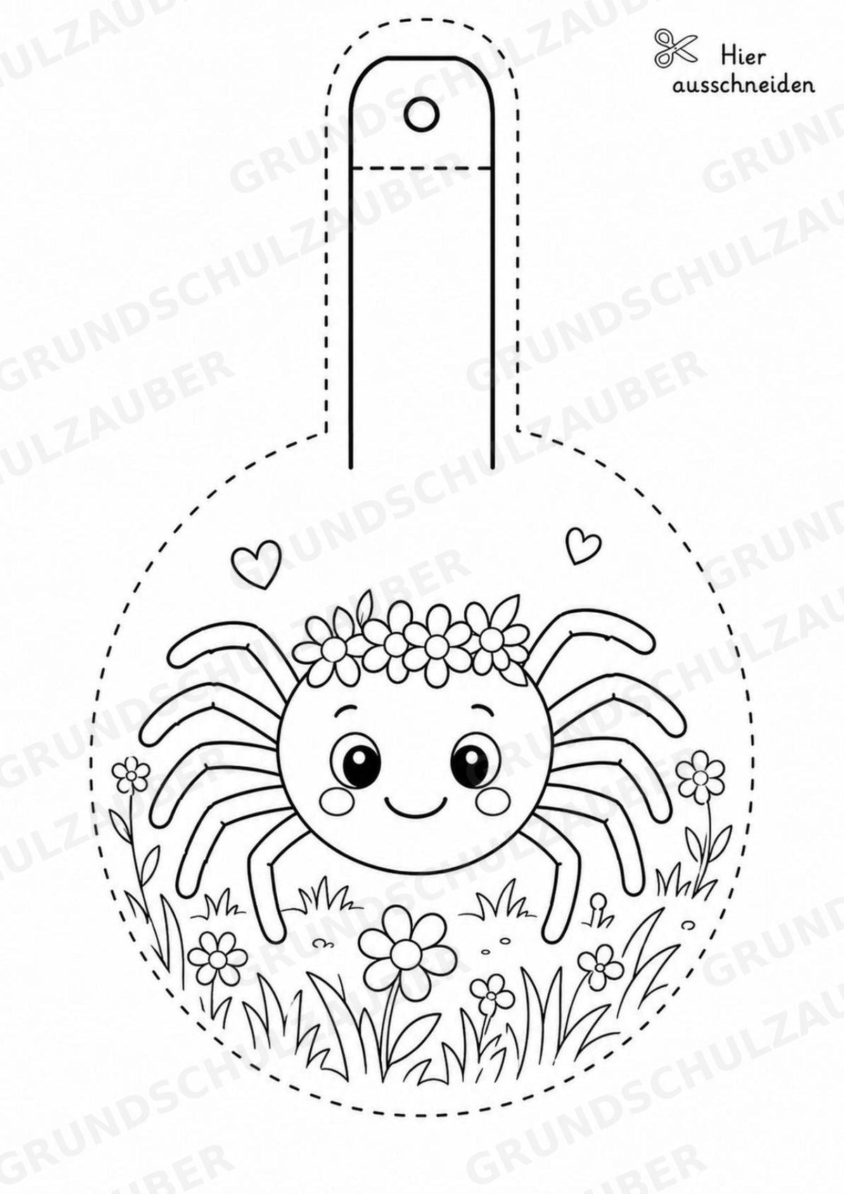 Spinnen – Fensterdeko – Basteln – Ausmalbild – Ausschneiden – 15 Vorlagen – Materialseite 11
