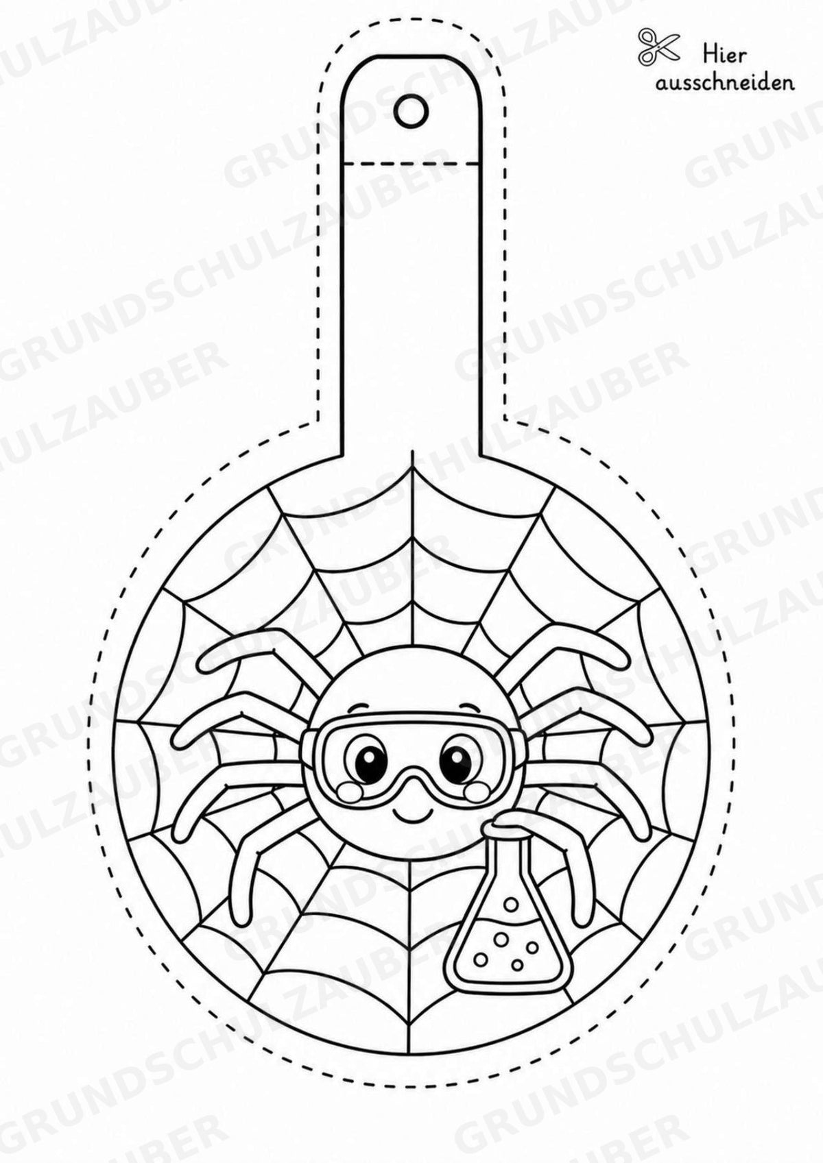 Spinnen – Fensterdeko – Basteln – Ausmalbild – Ausschneiden – 15 Vorlagen – Materialseite 12