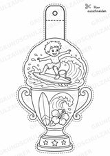 Surfen – Fensterdeko – Basteln – Ausmalbild – Ausschneiden – 15 Vorlagen – Materialseite 10
