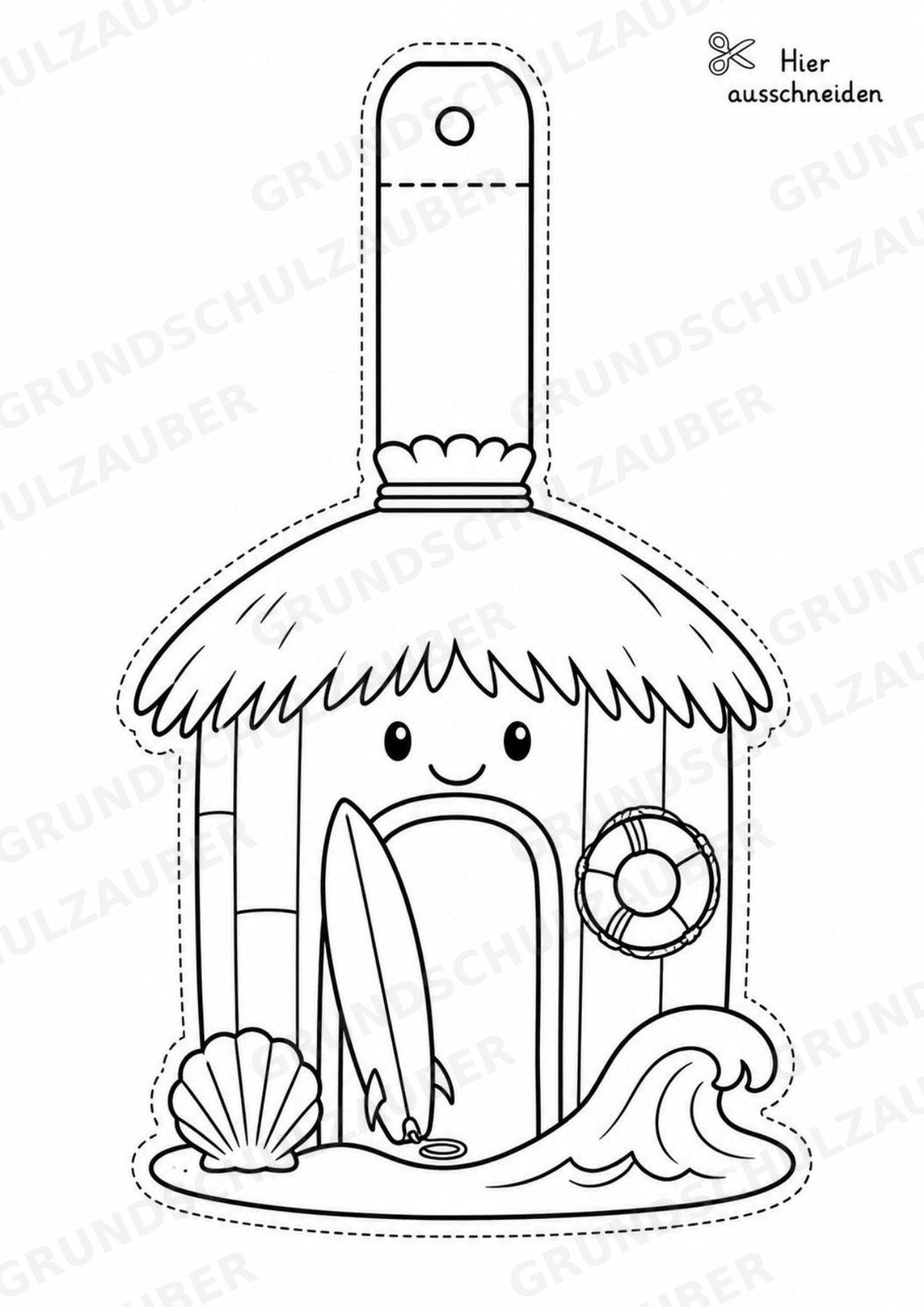 Surfen – Fensterdeko – Basteln – Ausmalbild – Ausschneiden – 15 Vorlagen – Materialseite 11