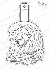 Surfen – Fensterdeko – Basteln – Ausmalbild – Ausschneiden – 15 Vorlagen – Materialseite 15