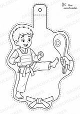Taekwondo – Fensterdeko – Basteln – Ausmalbild – Ausschneiden – 15 Vorlagen – Materialseite 2