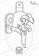 Taekwondo – Fensterdeko – Basteln – Ausmalbild – Ausschneiden – 15 Vorlagen – Materialseite 4