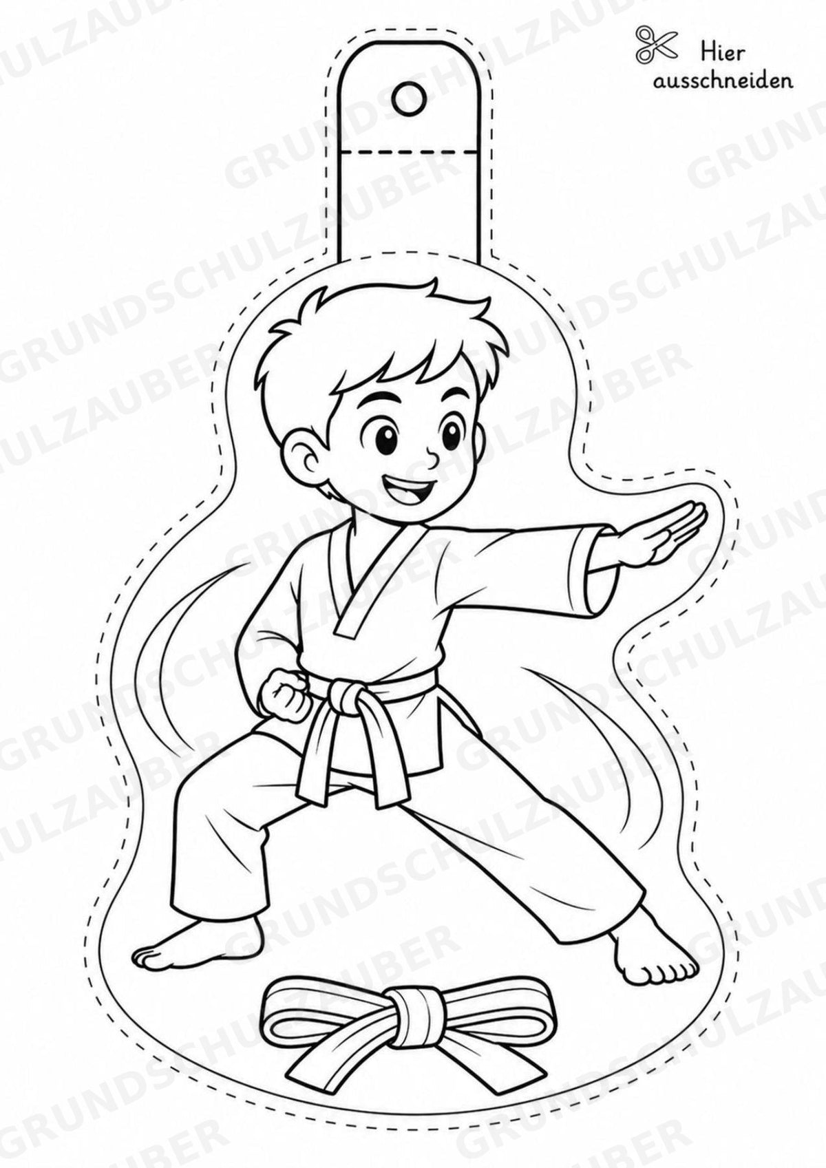 Taekwondo – Fensterdeko – Basteln – Ausmalbild – Ausschneiden – 15 Vorlagen – Materialseite 5