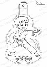 Taekwondo – Fensterdeko – Basteln – Ausmalbild – Ausschneiden – 15 Vorlagen – Materialseite 5