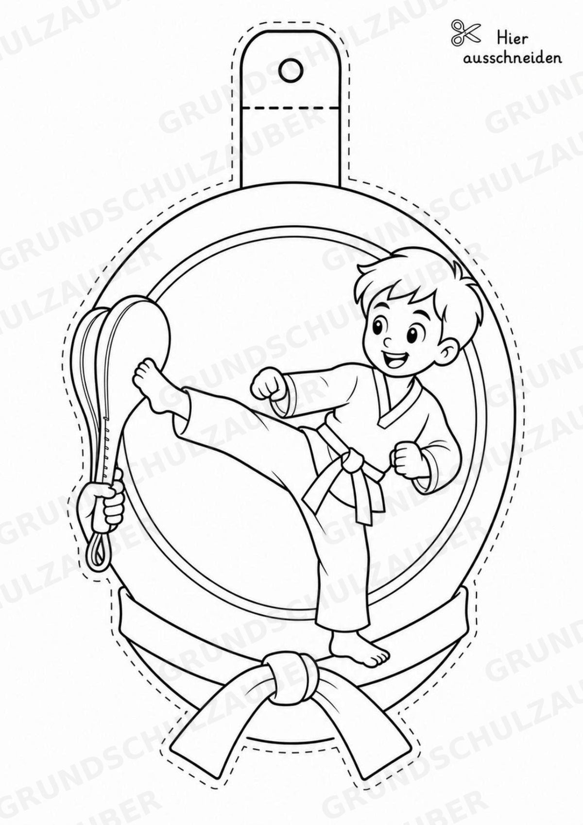 Taekwondo – Fensterdeko – Basteln – Ausmalbild – Ausschneiden – 15 Vorlagen – Materialseite 12