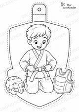 Taekwondo – Fensterdeko – Basteln – Ausmalbild – Ausschneiden – 15 Vorlagen – Materialseite 13
