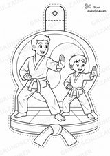 Taekwondo – Fensterdeko – Basteln – Ausmalbild – Ausschneiden – 15 Vorlagen – Materialseite 14