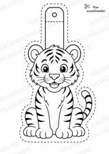Tiger – Fensterdeko – Basteln – Ausmalbild – Ausschneiden – 15 Vorlagen – Materialseite 2