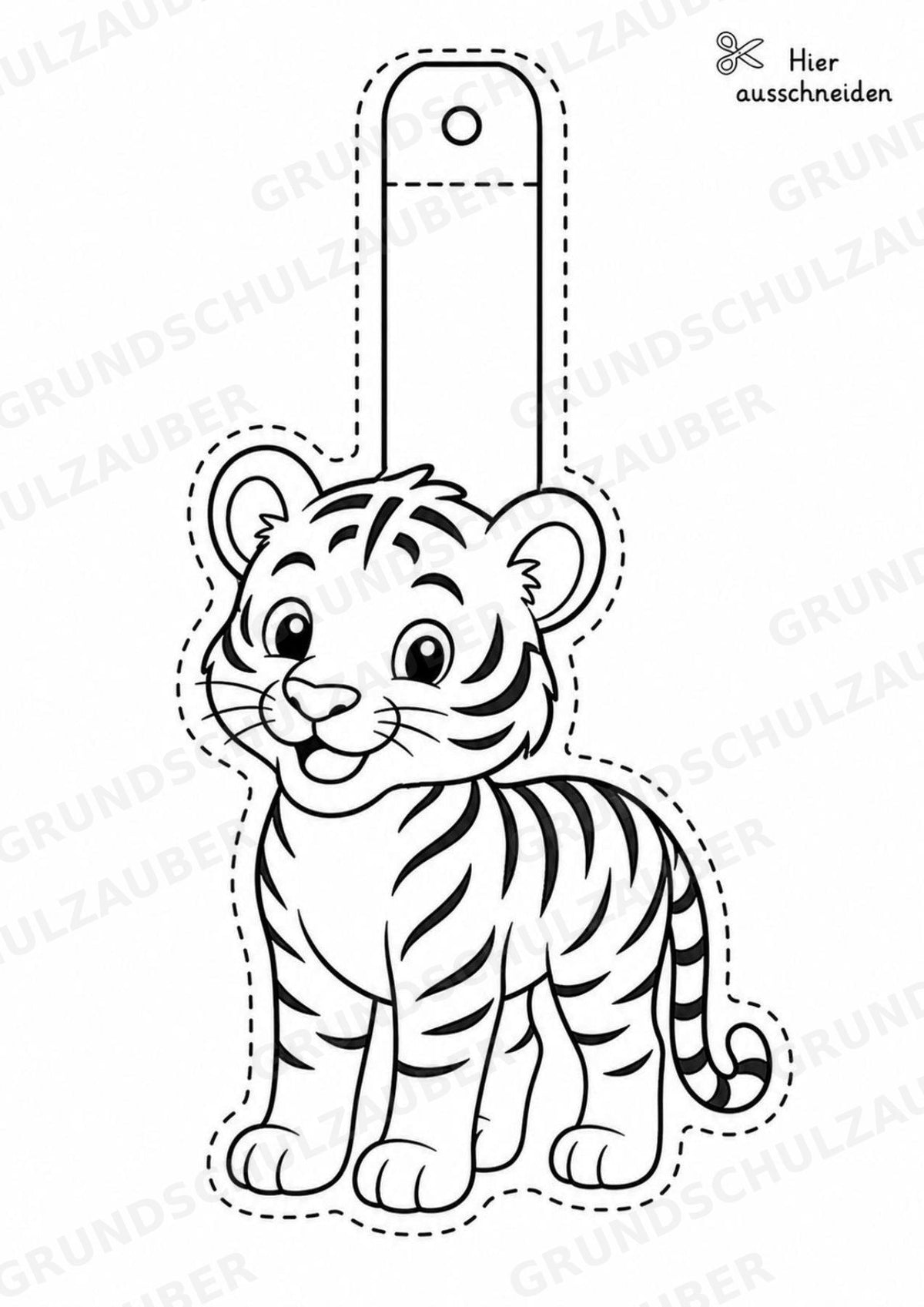 Tiger – Fensterdeko – Basteln – Ausmalbild – Ausschneiden – 15 Vorlagen – Materialseite 3