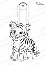 Tiger – Fensterdeko – Basteln – Ausmalbild – Ausschneiden – 15 Vorlagen – Materialseite 3