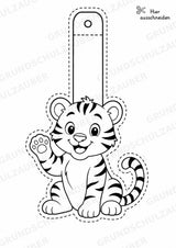 Tiger – Fensterdeko – Basteln – Ausmalbild – Ausschneiden – 15 Vorlagen – Materialseite 4