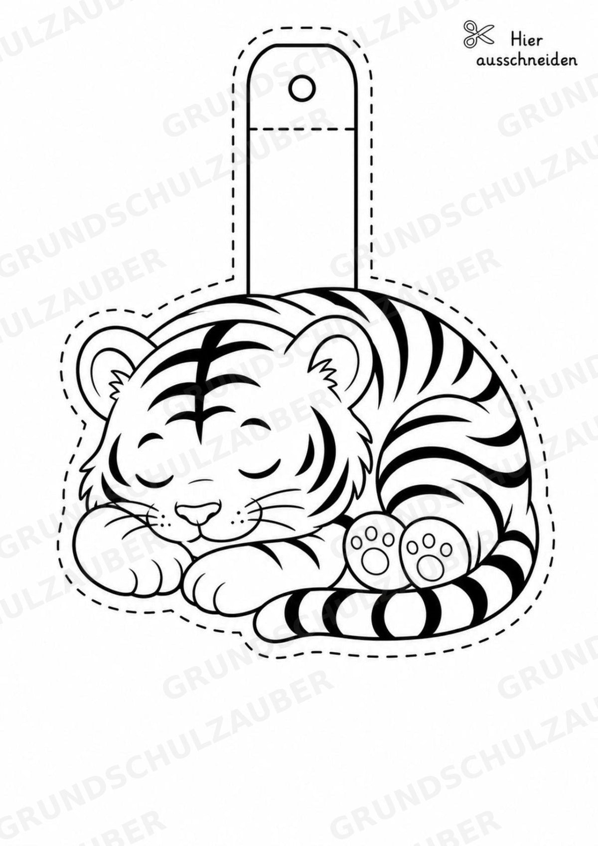 Tiger – Fensterdeko – Basteln – Ausmalbild – Ausschneiden – 15 Vorlagen – Materialseite 5