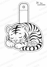 Tiger – Fensterdeko – Basteln – Ausmalbild – Ausschneiden – 15 Vorlagen – Materialseite 5