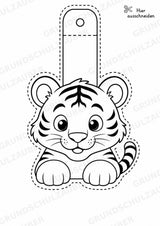 Tiger – Fensterdeko – Basteln – Ausmalbild – Ausschneiden – 15 Vorlagen – Materialseite 6