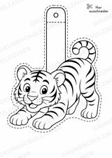 Tiger – Fensterdeko – Basteln – Ausmalbild – Ausschneiden – 15 Vorlagen – Materialseite 7