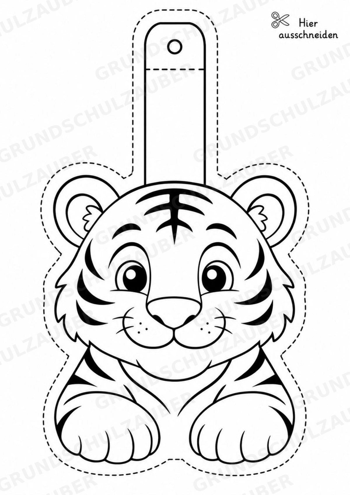Tiger – Fensterdeko – Basteln – Ausmalbild – Ausschneiden – 15 Vorlagen – Materialseite 8