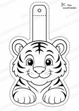 Tiger – Fensterdeko – Basteln – Ausmalbild – Ausschneiden – 15 Vorlagen – Materialseite 8
