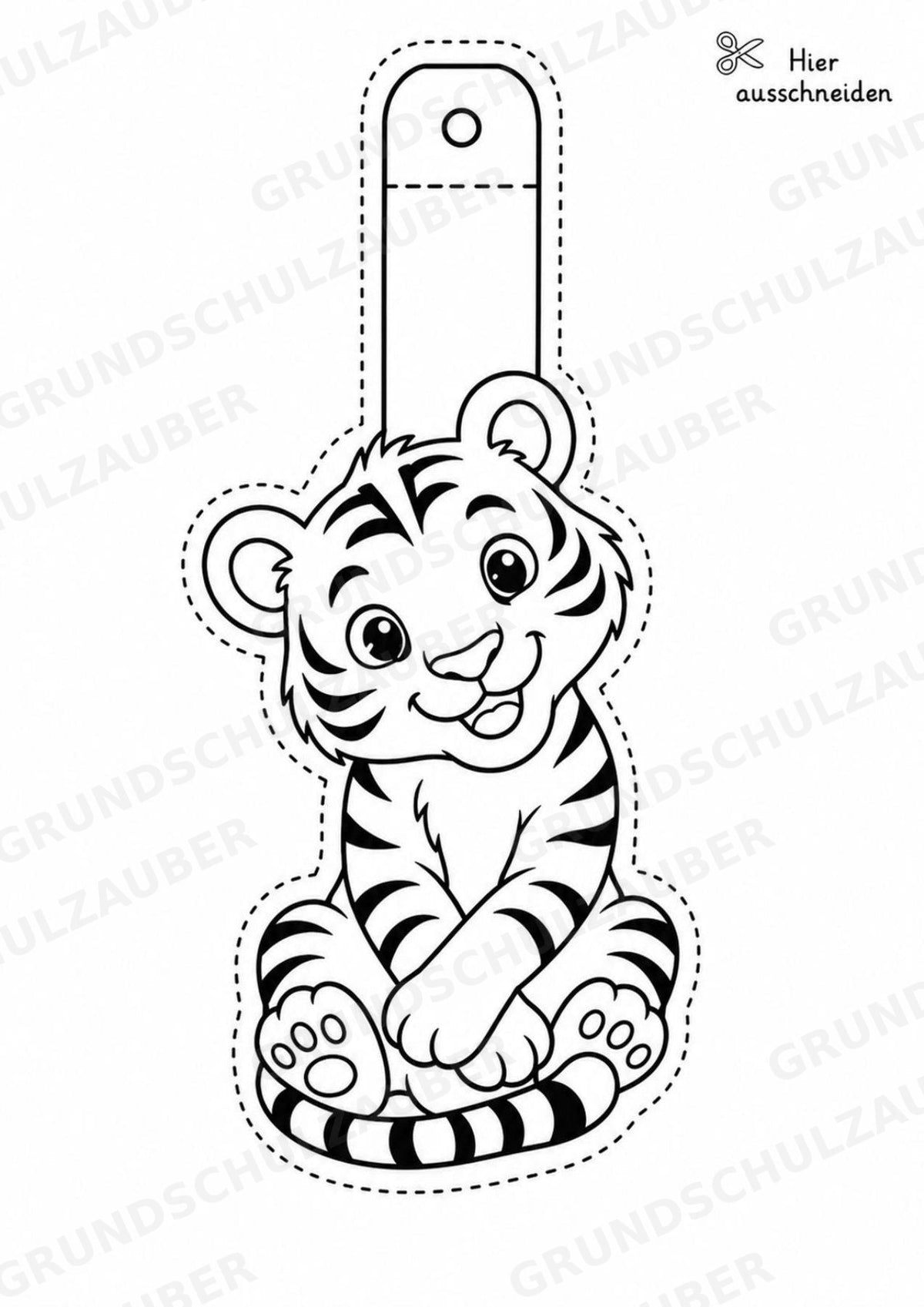 Tiger – Fensterdeko – Basteln – Ausmalbild – Ausschneiden – 15 Vorlagen – Materialseite 9