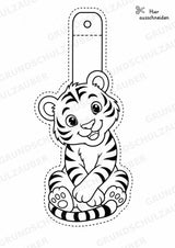 Tiger – Fensterdeko – Basteln – Ausmalbild – Ausschneiden – 15 Vorlagen – Materialseite 9