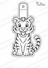 Tiger – Fensterdeko – Basteln – Ausmalbild – Ausschneiden – 15 Vorlagen – Materialseite 10