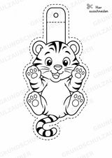 Tiger – Fensterdeko – Basteln – Ausmalbild – Ausschneiden – 15 Vorlagen – Materialseite 15