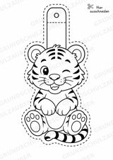 Tiger – Fensterdeko – Basteln – Ausmalbild – Ausschneiden – 15 Vorlagen – Materialseite 16