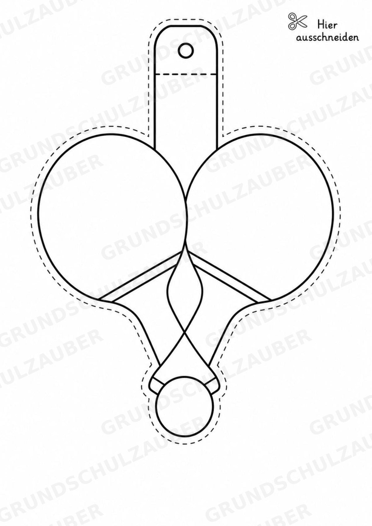 Tischtennis – Fensterdeko – Basteln – Ausmalbild – Ausschneiden – 15 Vorlagen – Materialseite 3