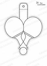 Tischtennis – Fensterdeko – Basteln – Ausmalbild – Ausschneiden – 15 Vorlagen – Materialseite 3